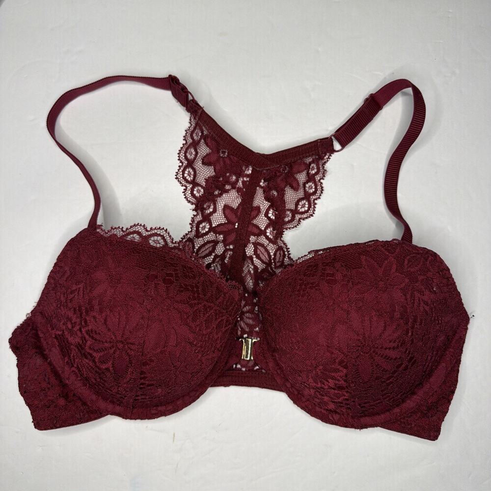 Auden Women’s 34C Bra The Daydreamer Push-up Lace Burgundy Teal Brown Padded - Picture 2 of 11